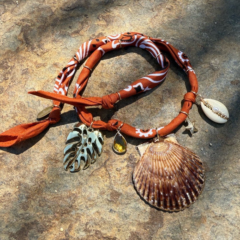 🤎🧡Handmade Bandana Necklace Caramel Sunday 🤎🧡